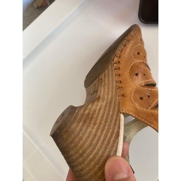 Pikolinos Tan Slingback Peeptoe Sandals Sz 36 Leather - Picture 5 of 5